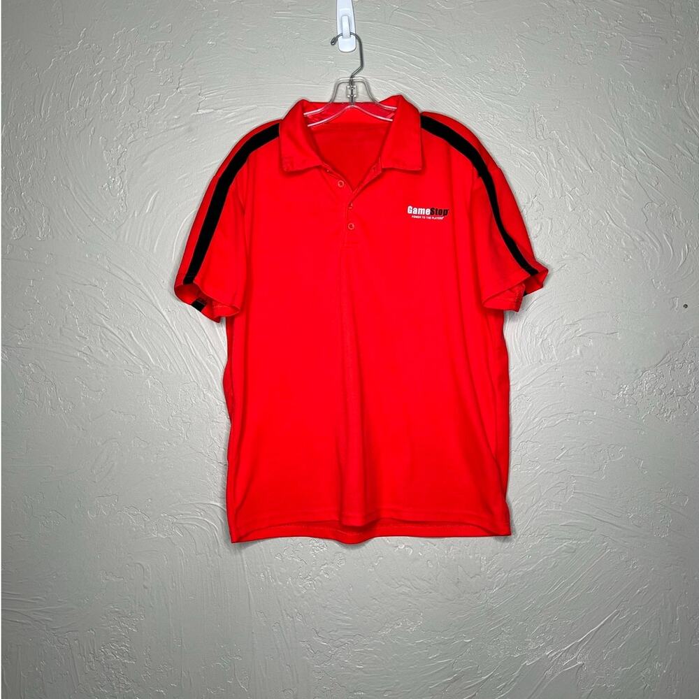 GameStop Employee Red & Black 'Power To The Players' Polo
